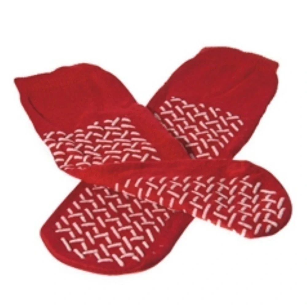 2 Pair! Red & Blue Double-Tread Anti-Slip Gripper Socks!